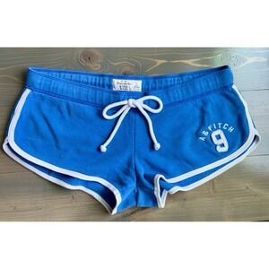 Y2K Abercrombie Fitch Micro Low Rise Blue Terry Cloth Dolphin Shorts Size S